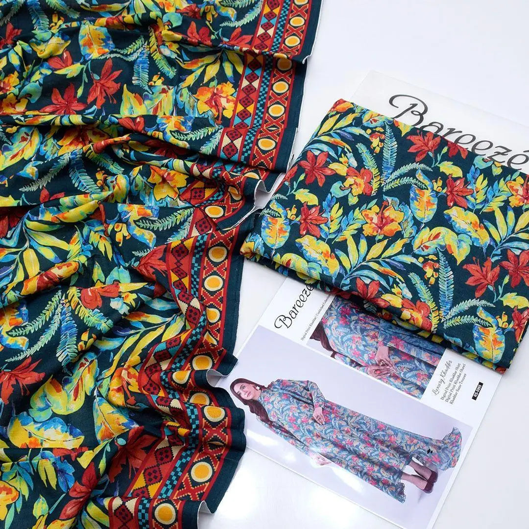 3 Pcs Women's Unstitched Khaddar Digital Print Suit - at One Spot