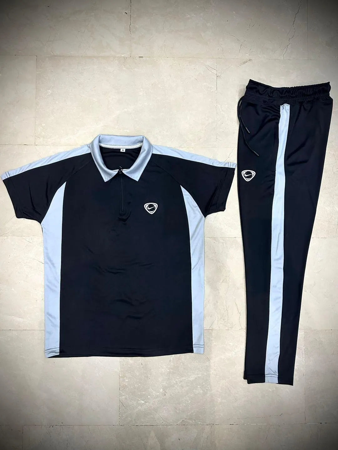 Men Dri Fit Track Suit Black White Pakistan