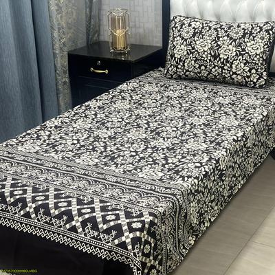 2 Pcs Crystal Cotton Printed Single Bedsheet