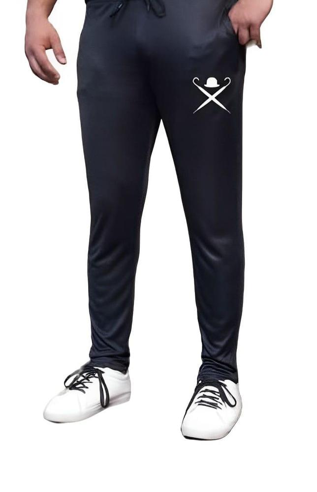 Men Black Micro Printed Track Suit 2 Pcs Slim Fit