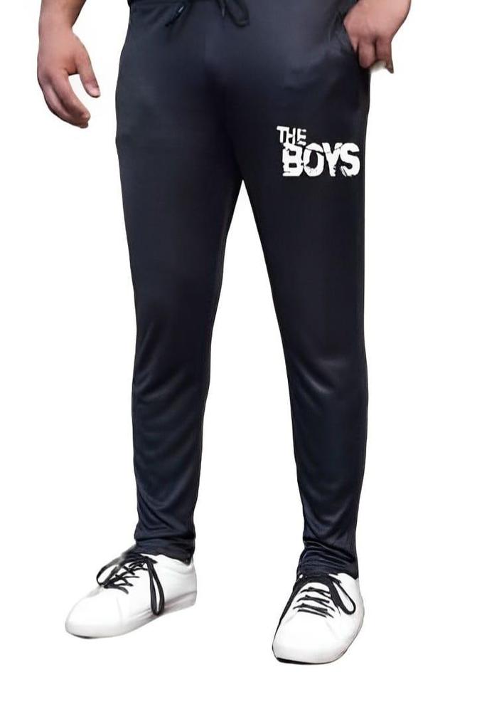 Men Black Micro Printed Track Suit Slim Fit 6 Sizes