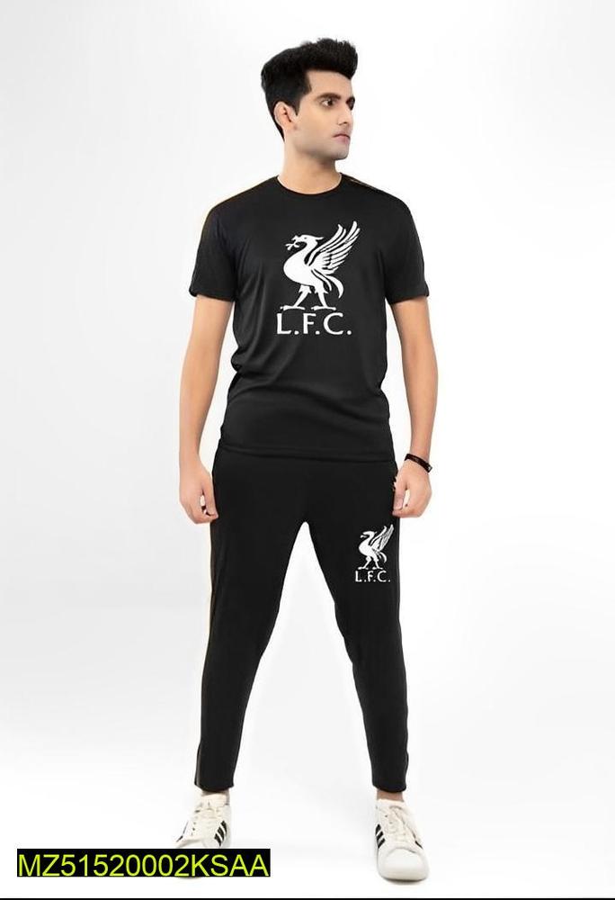 Men Liverpool FC Logo Track Suit Black White 6 Sizes