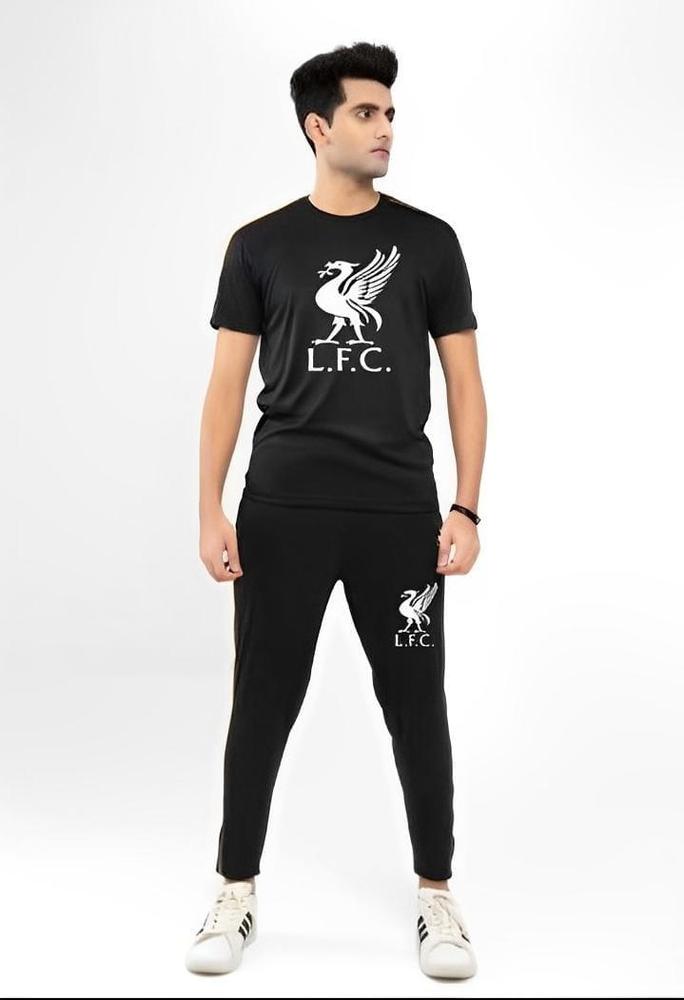Men Liverpool FC Logo Track Suit Black White 6 Sizes