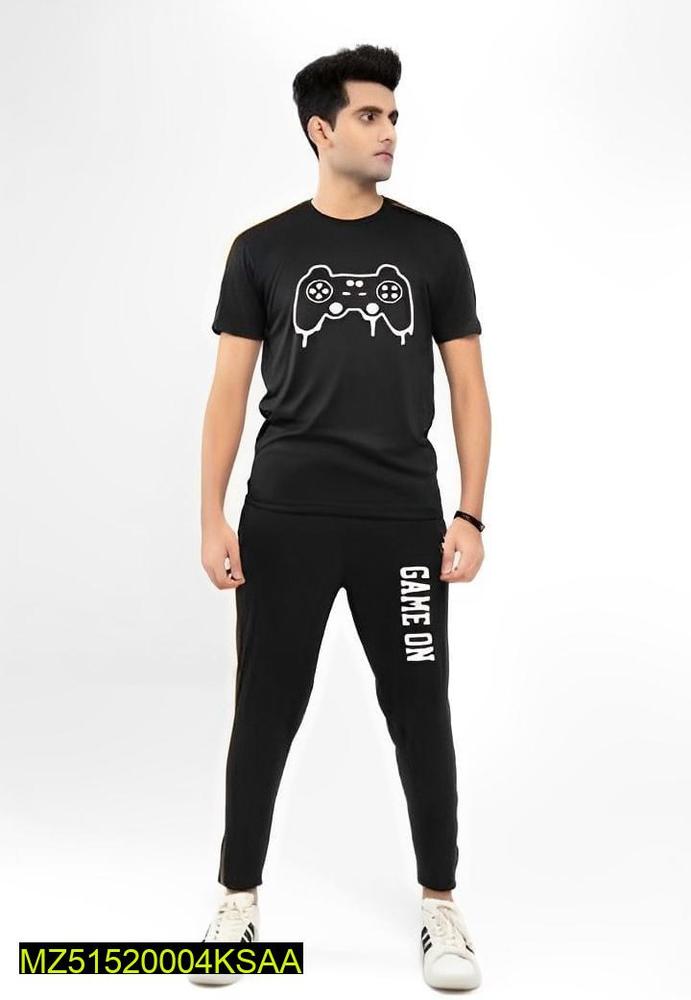 Men Gaming Track Suit Black White Micro Fabric 6 Sizes