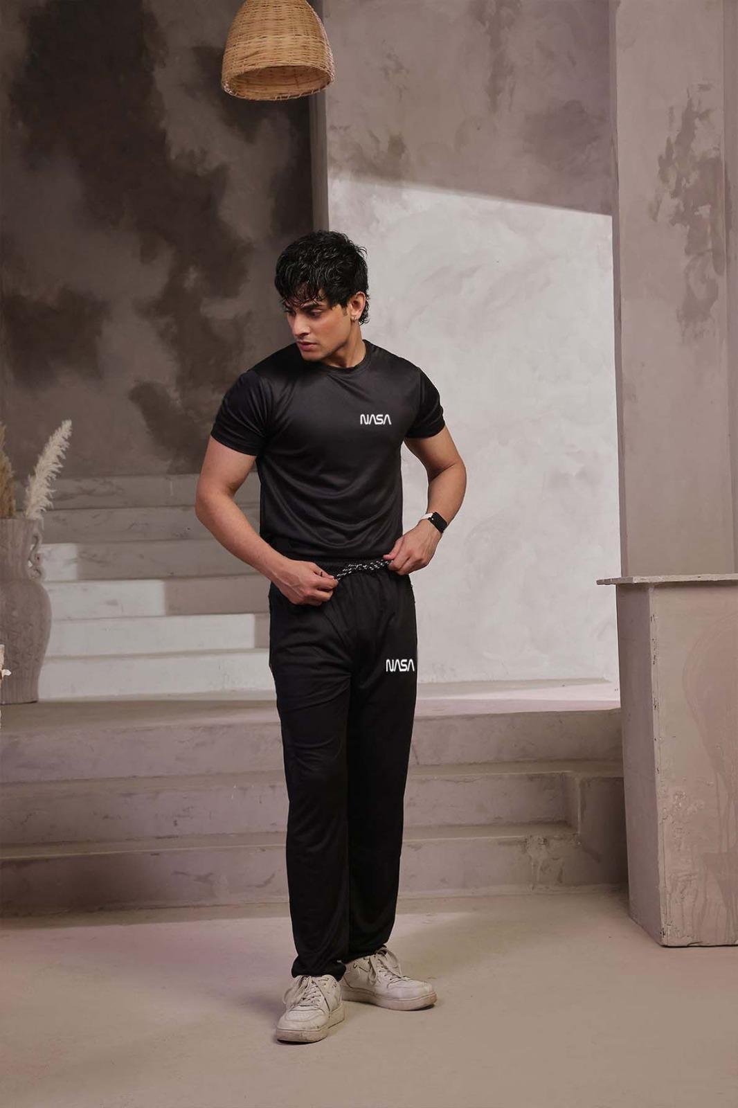 Men's NASA Micro Track Suit Black 2Pcs