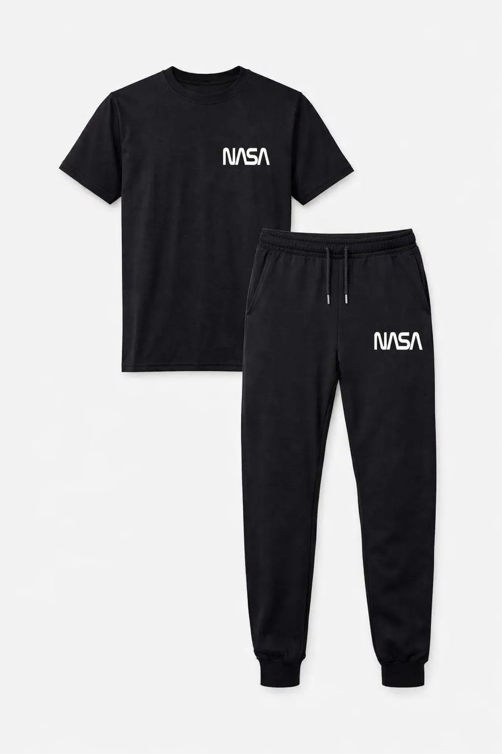 NASA Printed Black Track Suit for Men - 2 Pcs Micro Fabric Casual Wear
