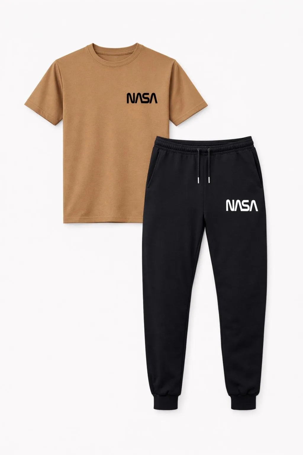 Men's NASA Printed Micro Track Suit Brown