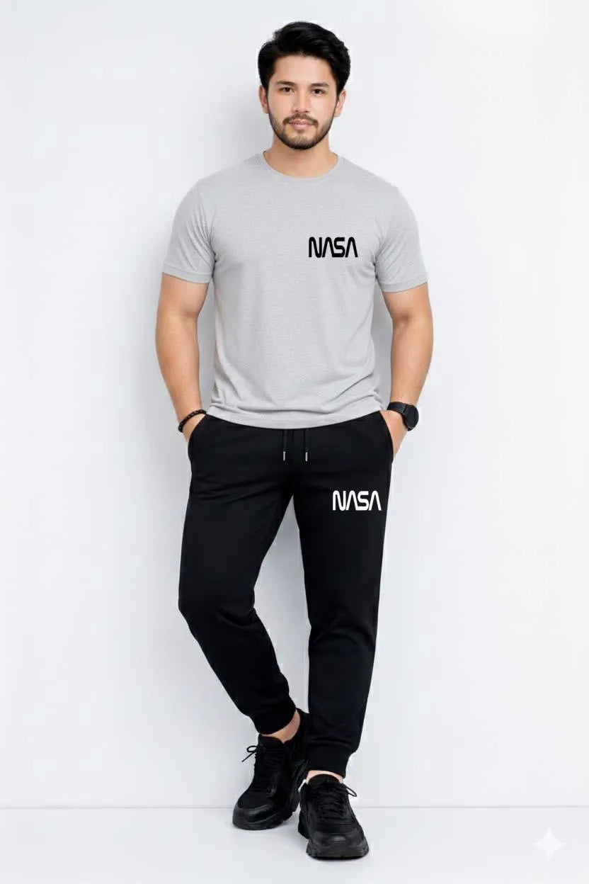Men NASA Printed Grey Track Suit 2Pcs Medium to XL