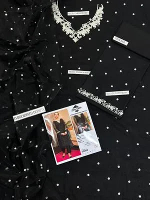 3 Pcs Women's Unstitched Embroidered Suit