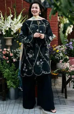 3 Pcs Women's Unstitched Embroidered Suit