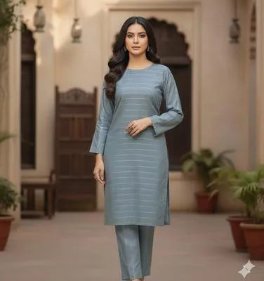 2 Pcs Women's Unstitched Digital Print Suit