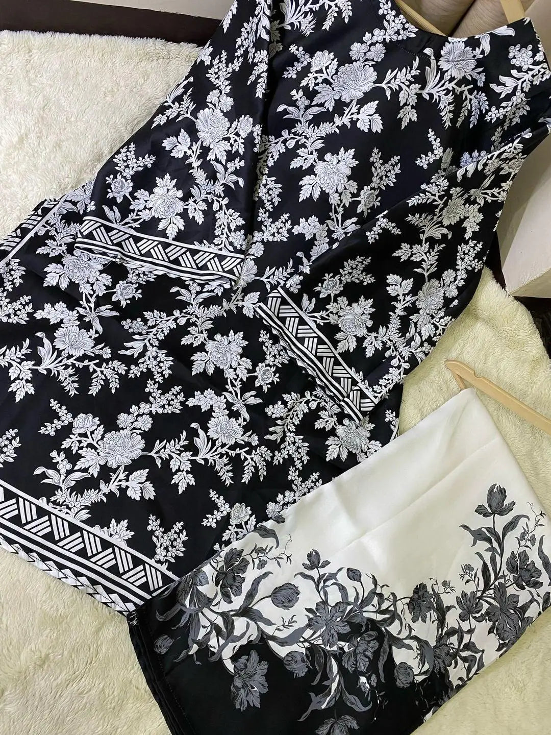 Elegant Women's Stitched Raw Silk Shirt And Trouser Set - 2 Pcs at One Spot