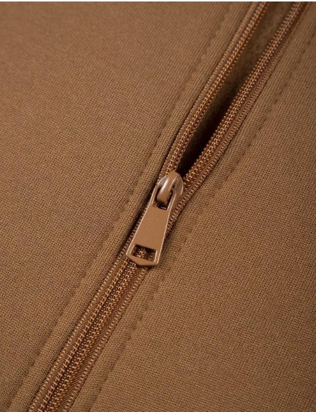 2 Pcs Men's Fleece Plain Zipper Track Suit at One Spot