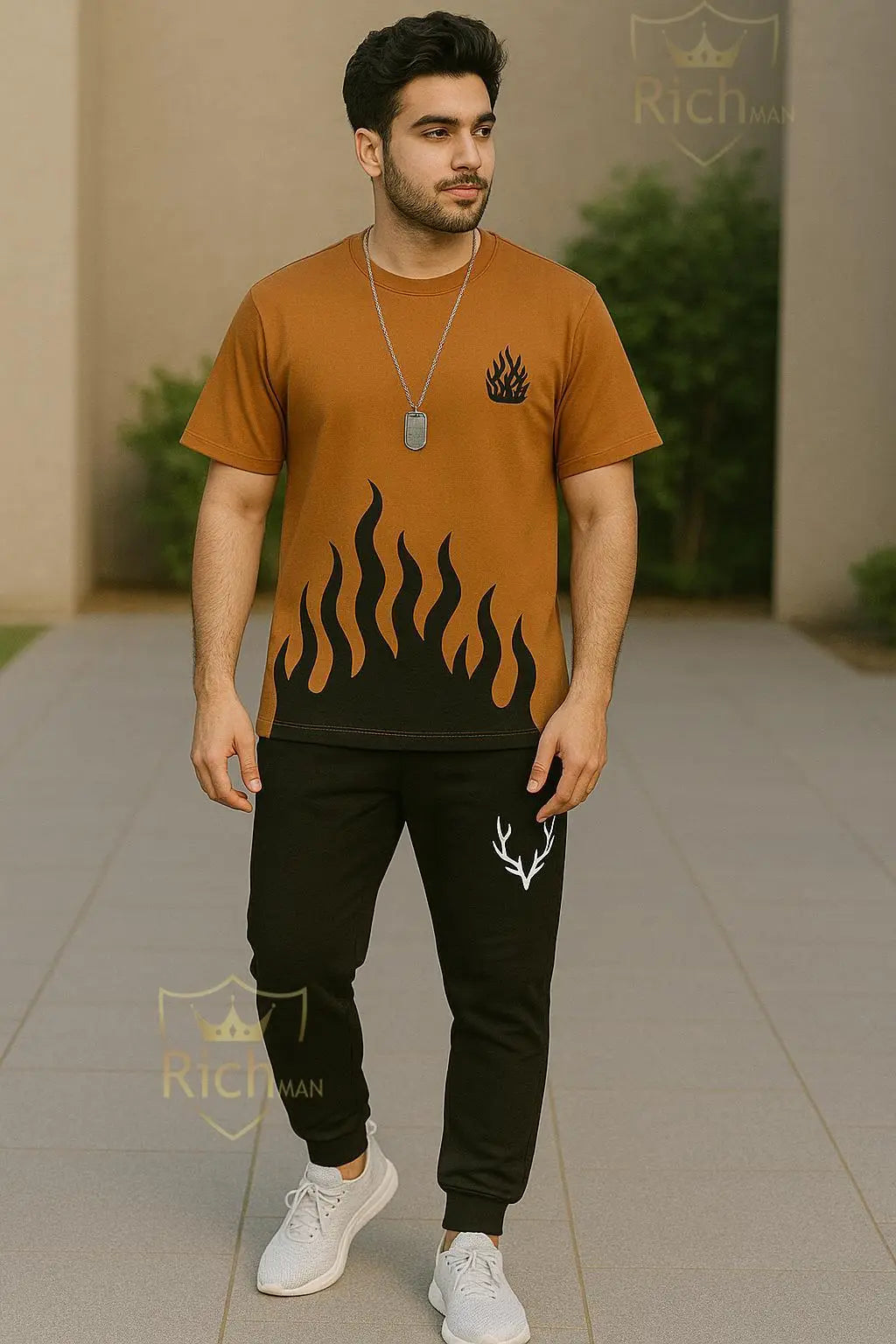 Men's Printed Micro Track Suit - 2 Pcs Comfort Wear at One Spot