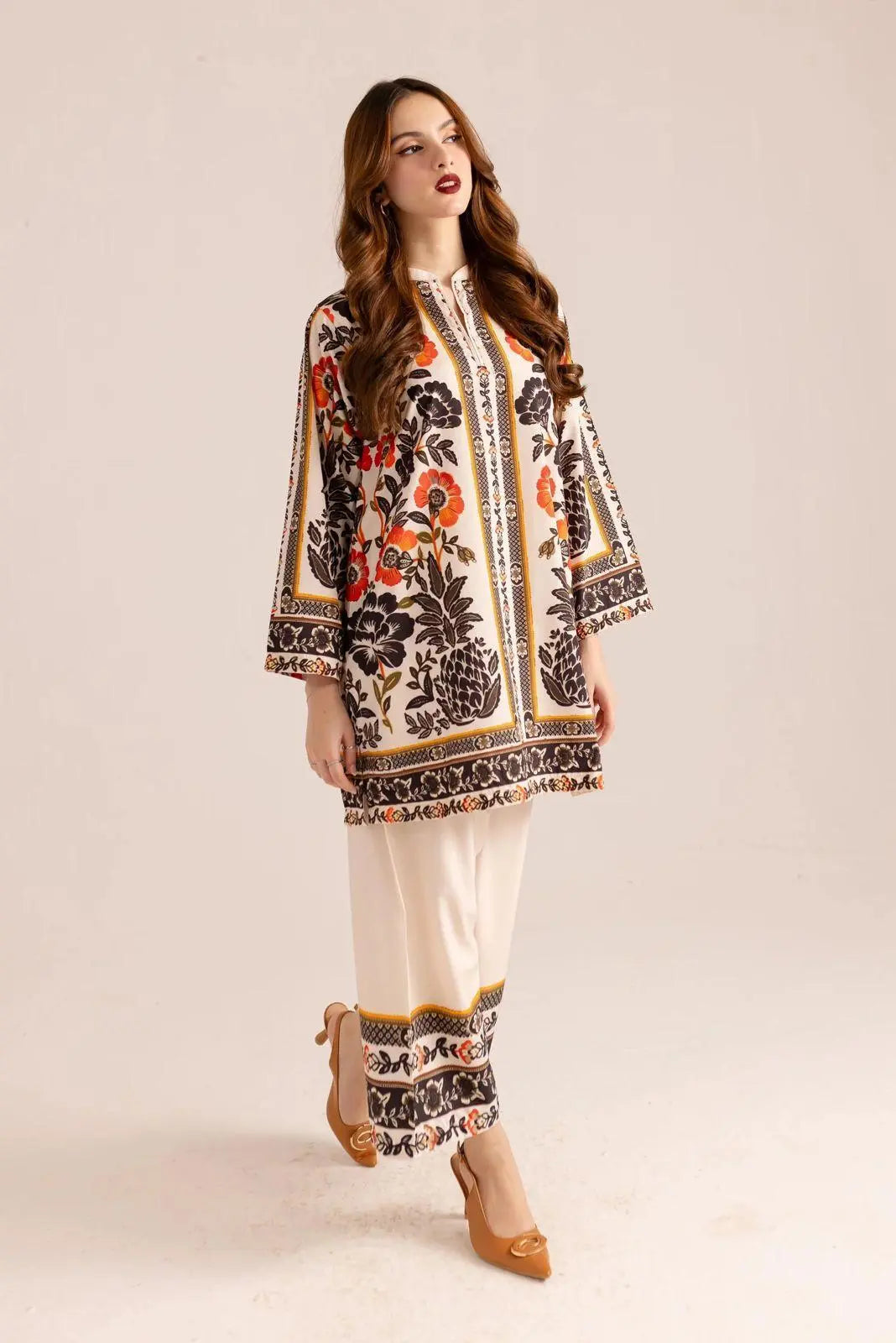 Stunning Printed Women's Stitched Shirt And Trouser Set - 2 Pcs at One Spot