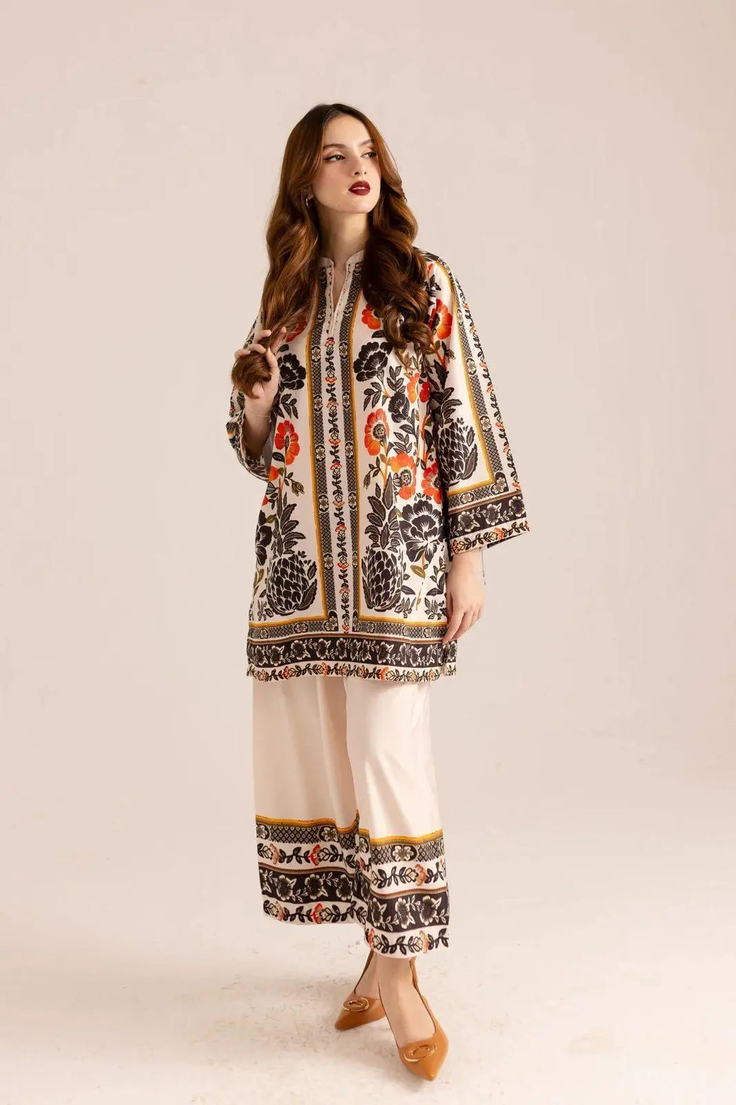 Stunning Printed Women's Stitched Shirt And Trouser Set - 2 Pcs at One Spot