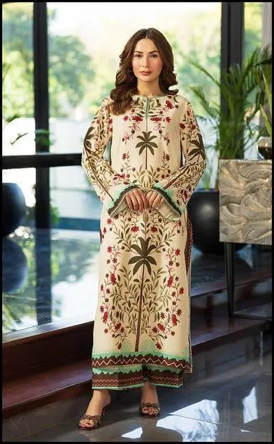 Stylish Printed Lawn Shirt And Trouser Set - 2 Pcs Ensemble at One Spot
