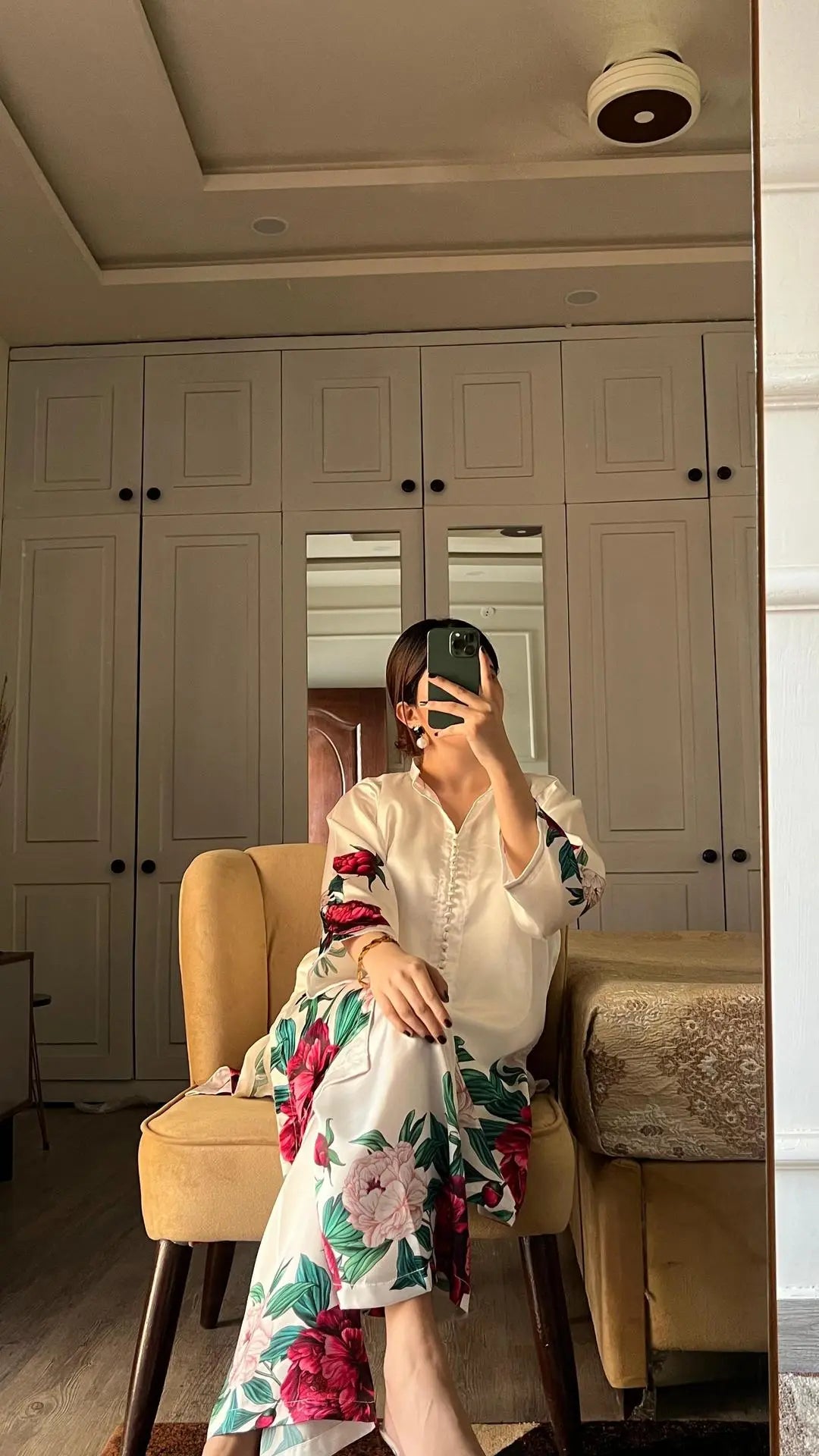Stylish Women's Stitched Shirt And Trouser Set - 2 Pcs, Printed Grip Silk at One Spot