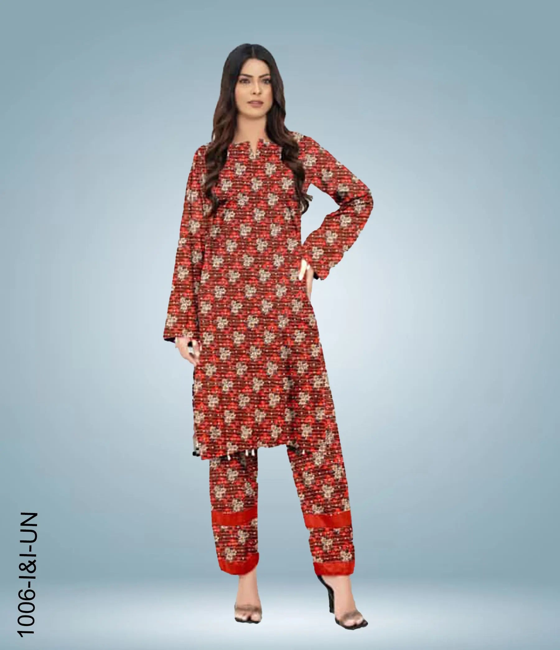 Unstitched Printed Lawn 2 Piece Suit | 1006-I&I-UN at One Spot