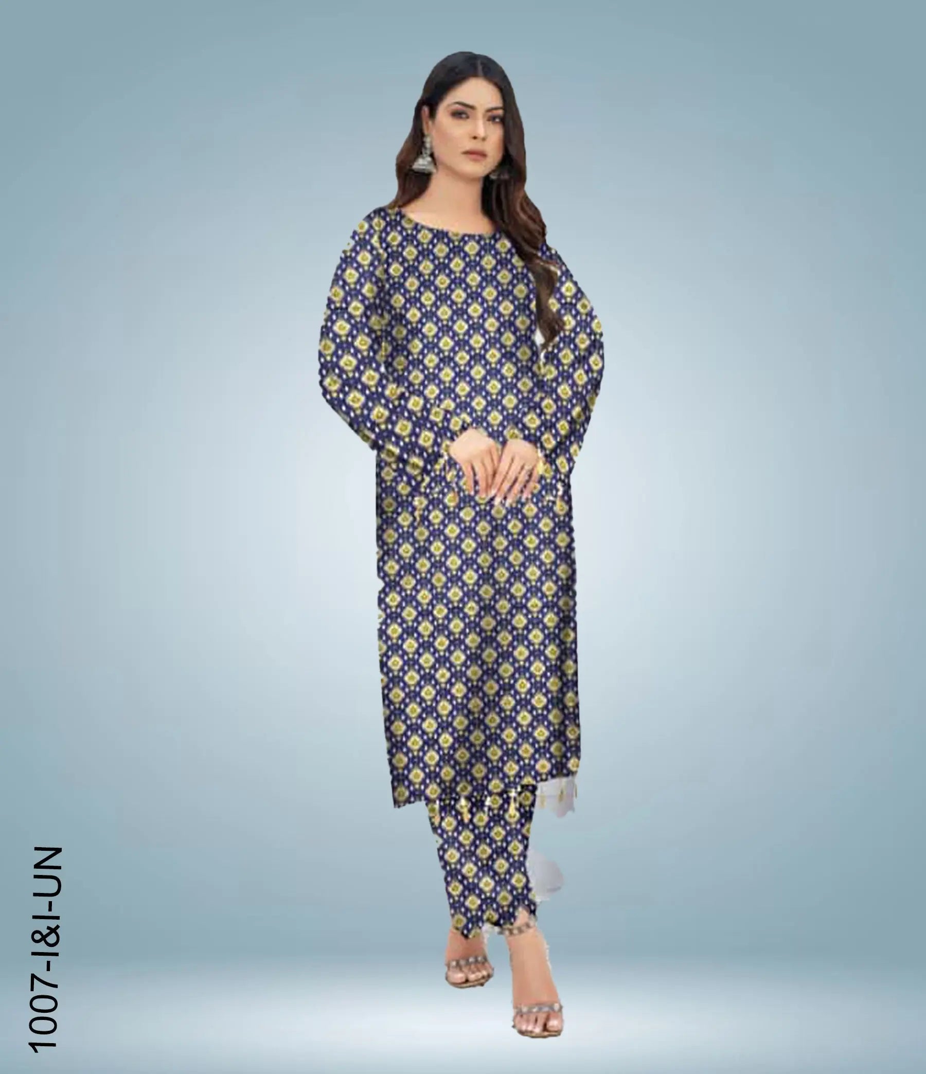 Unstitched Printed Lawn 2 Piece Suit | 1007-I&I-UN at One Spot