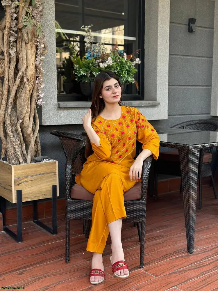 Women Arabic Lawn Printed Stitched Suit 2 Piece - at One Spot