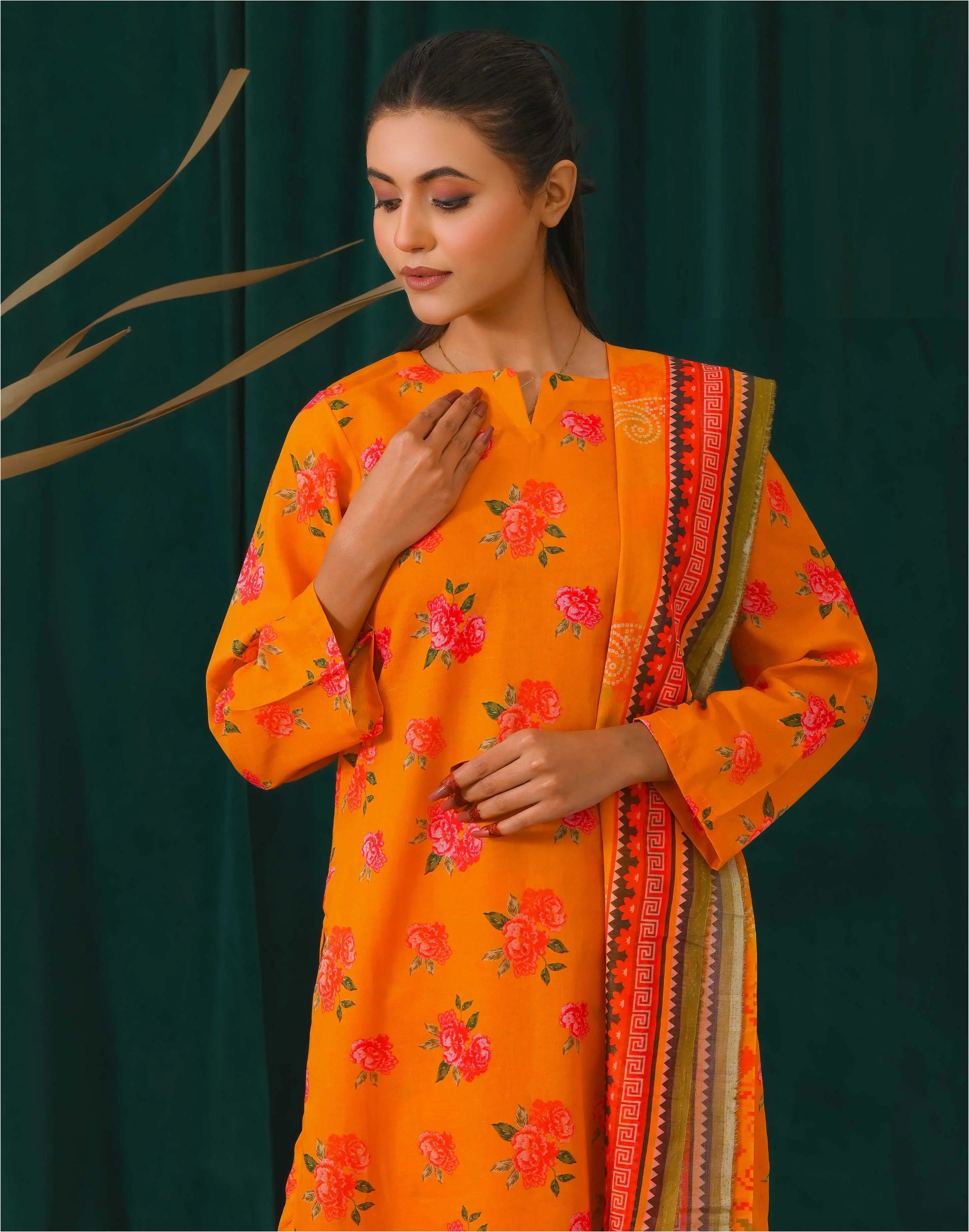 Women Unstitched Lawn Printed Suit 3Pcs | 1011-I&I-UN at One Spot