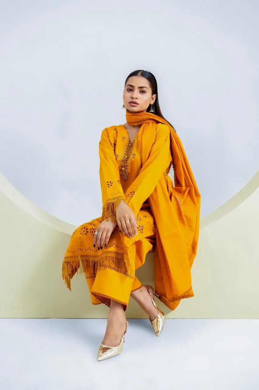 Women's Stunning Embroidered Lawn Suit - 3 Pcs at One Spot
